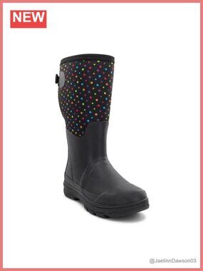 Womens Waterproof Wide Calf Faux Fur Lined Insulated Snow Rain Boots 15.5"